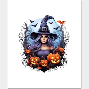 Beautiful Halloween Witch 3 Posters and Art